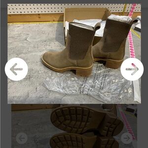 Steve Madden Taupe Suede Chelsea Ankle Boots